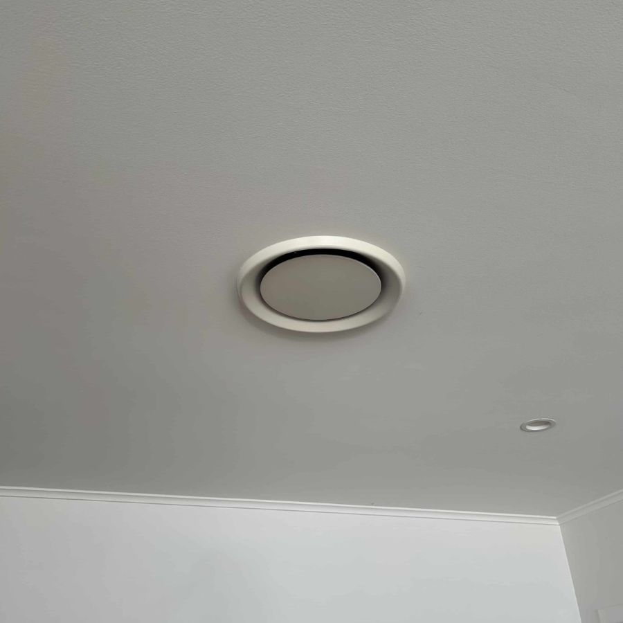 SmartVent home ventilation ceiling diffuser installed in a Palmerston North hallway
